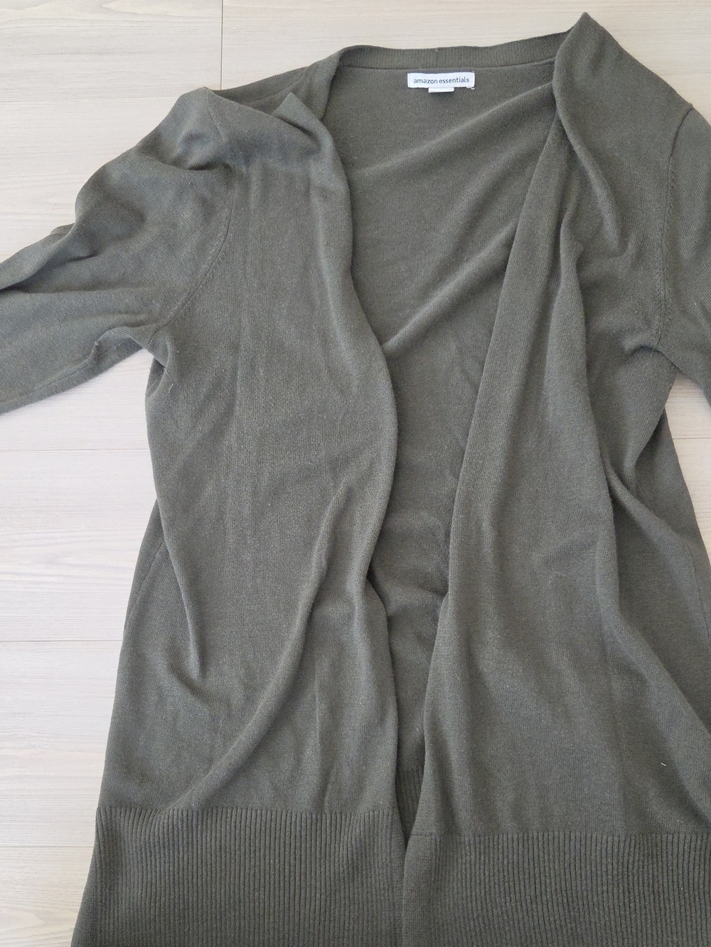 Amazon Essentials Olive Green Open-Front Women's Cardigan